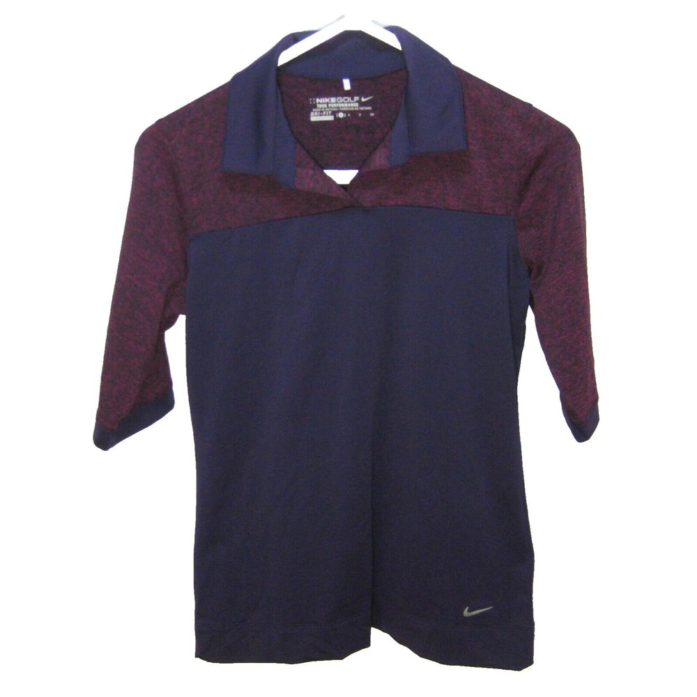 NIKE GOLF Women's Small Purple Short Sleeve Dri-Fit Polo Shirt Athletic Top